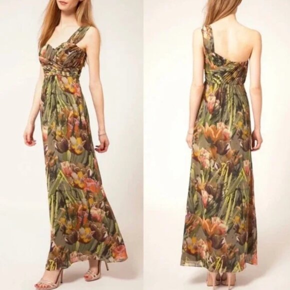 Ted Baker Dresses & Skirts - Ted Baker Dress tulip one shoulder maxi womens Green size 2 formal wedding glam
